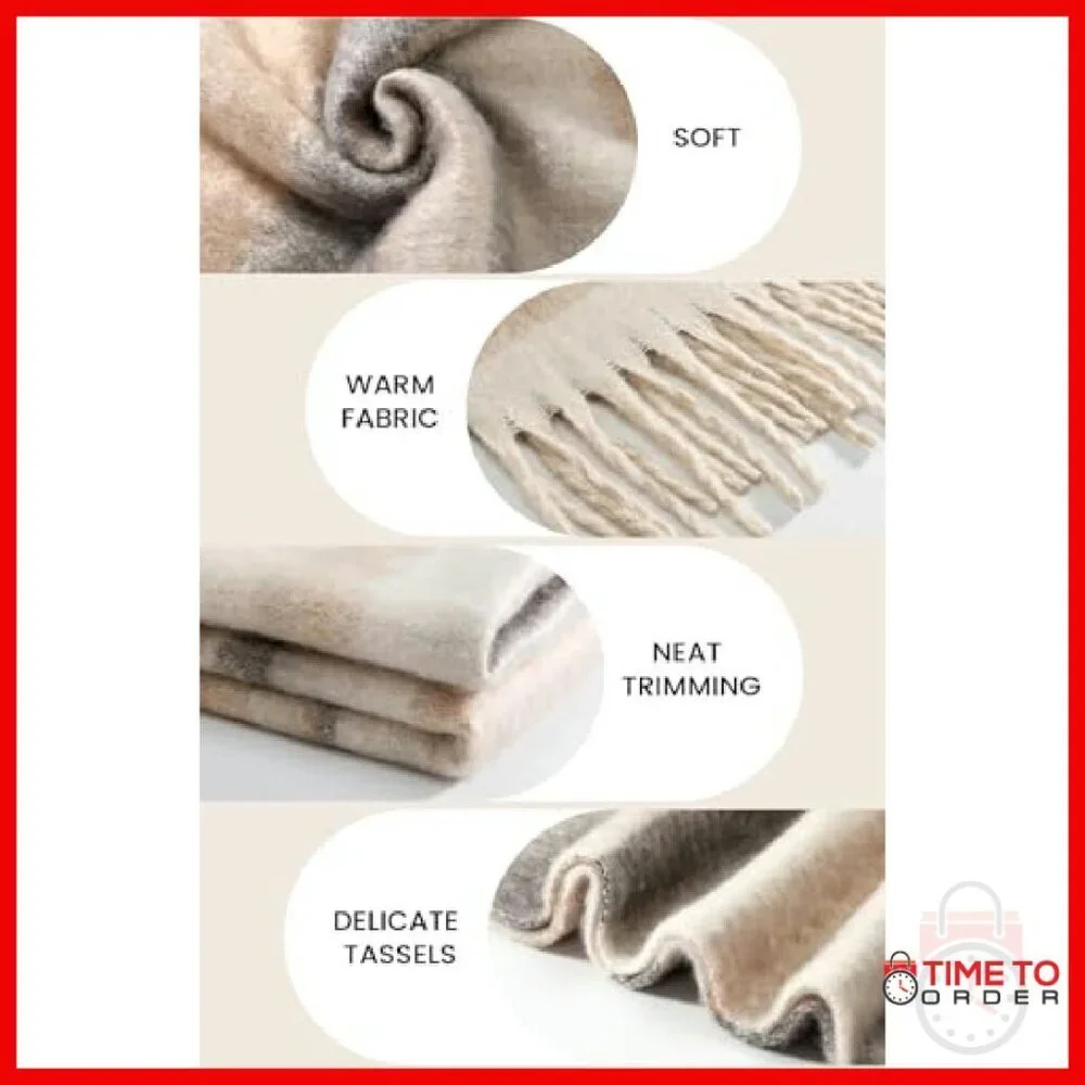 Oversized Chunky Winter Scarf Shawl Wrap Cashmere Feel Soft Warm